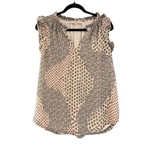 LOFT Cap Sleeve Patterned Blouse